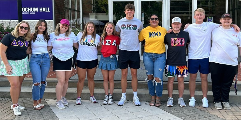 Students from various fraternities and sororities
